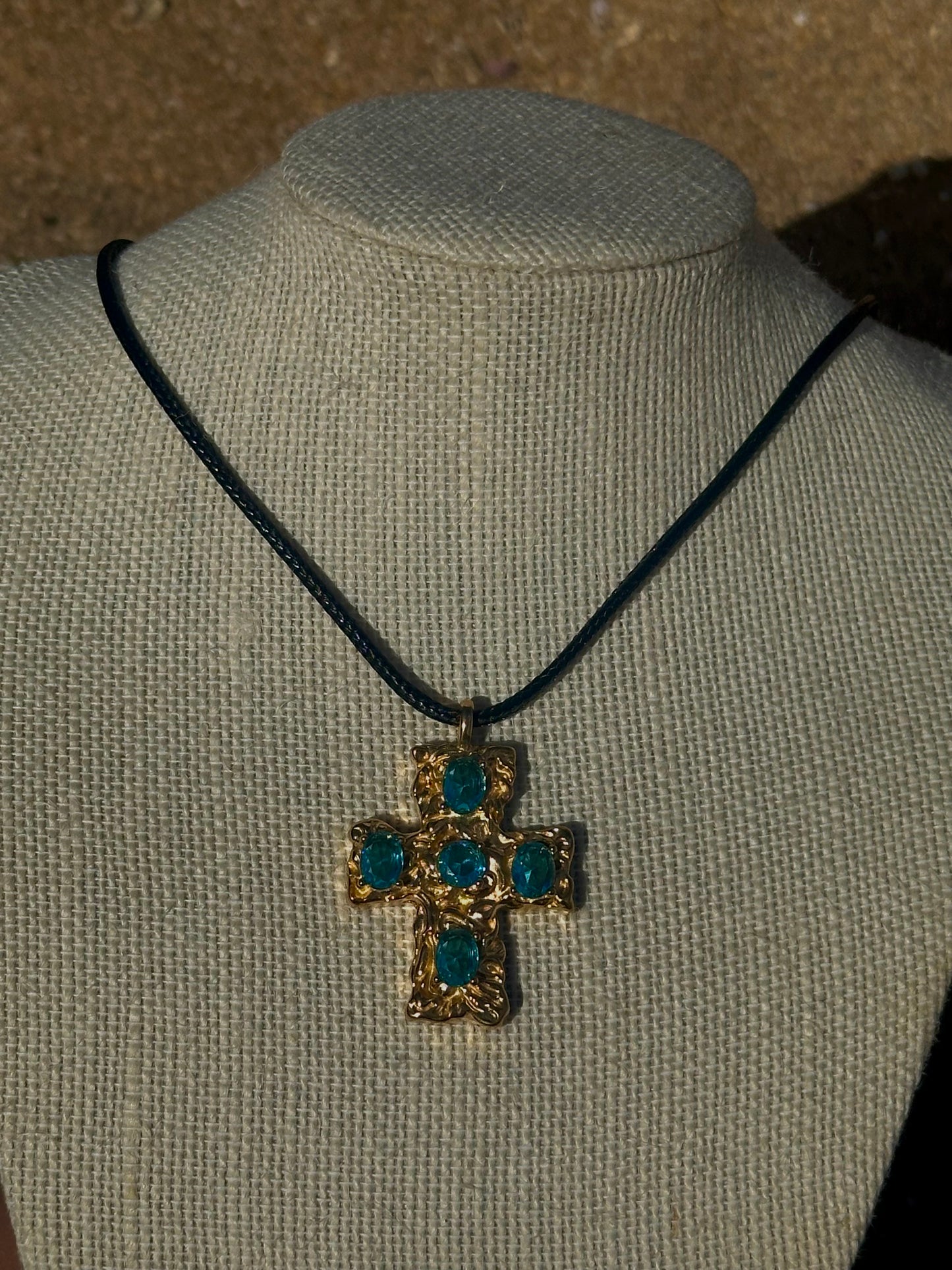 Blue Cross Necklace