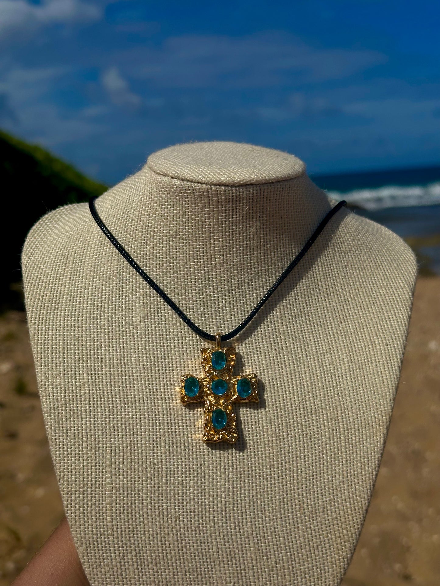 Blue Cross Necklace