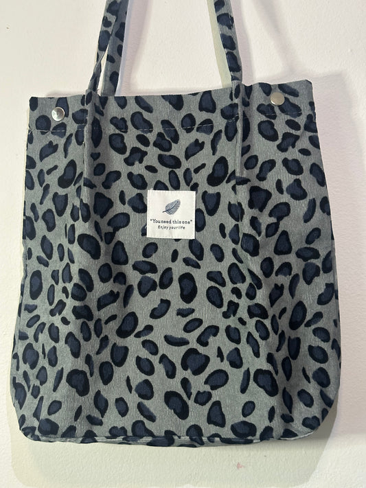 Blue Cheetah Print Tote Bag